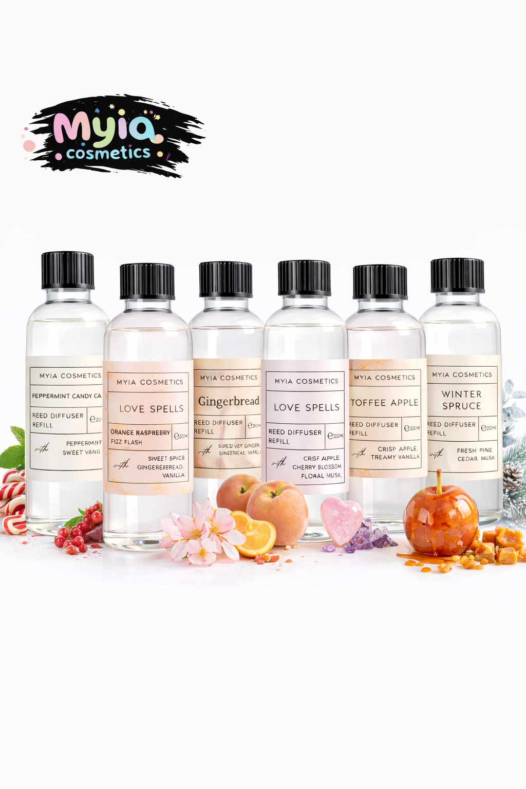 Luxury 200ml Reed Diffuser Refill – Myia Cosmetics (Choose Your Scent)