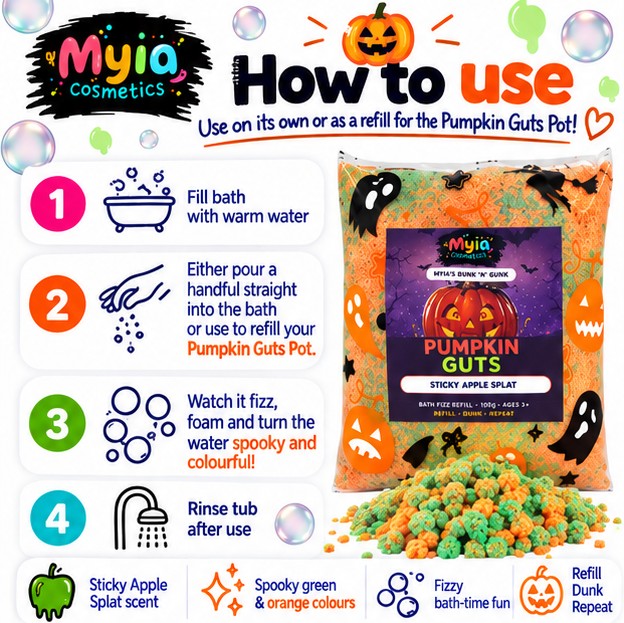 Pumpkin Guts 100g bath fizz refill by Myia Cosmetics