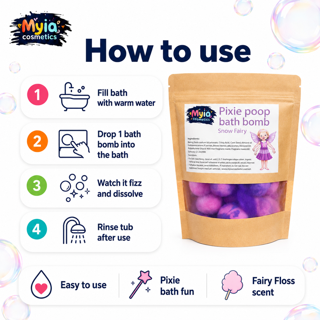 Pixie Poo Mini Bath Bombs – 50g Sample – Fairy Floss