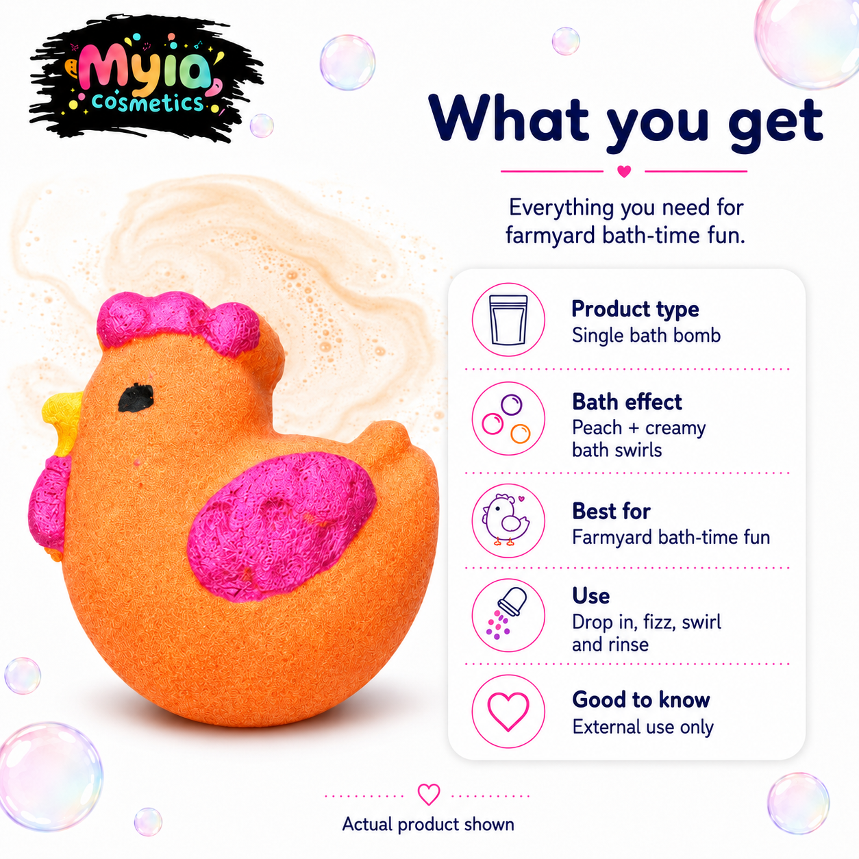 Chicken Bath Bomb  | Kids Fun Colour Fizz