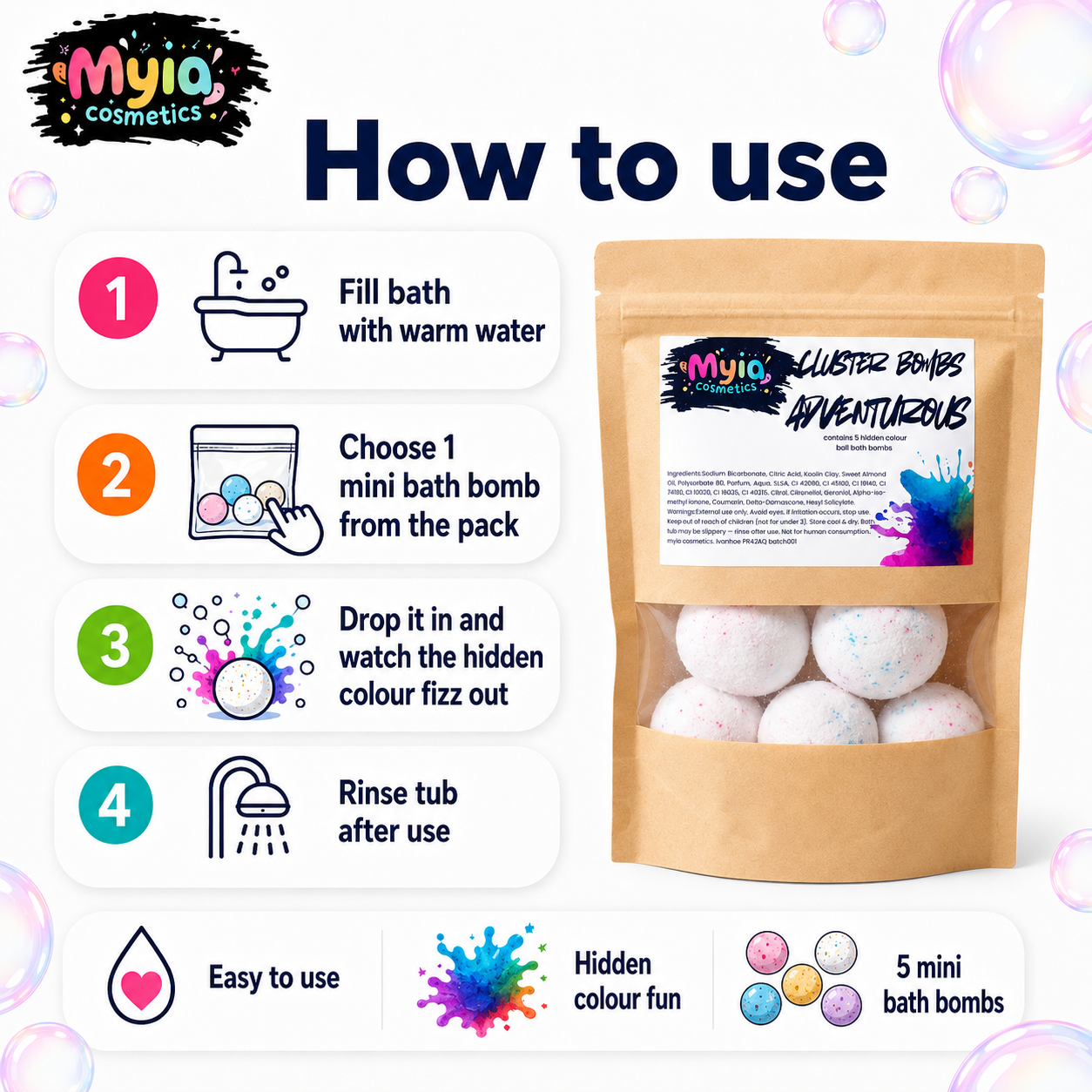 Adventurous Cluster Bath Bombs - 5 Pack