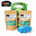 Dino Gift Set with dinosaur bath bomb, Dino Food and Dino Poo, lemon cookie scented kids bath products by Myia Cosmetics