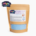 Dream Dust Bath Fizz in soft lilac and blue, lavender and chamomile scented kids bath fizz by Myia Cosmetics