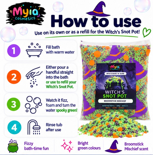 Witch’s Snot 100g bath fizz refill by Myia Cosmetics