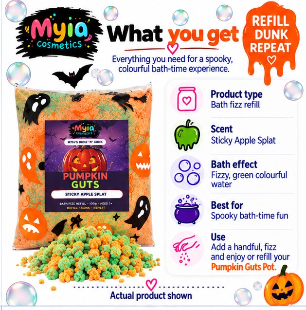 Pumpkin Guts 100g bath fizz refill by Myia Cosmetics