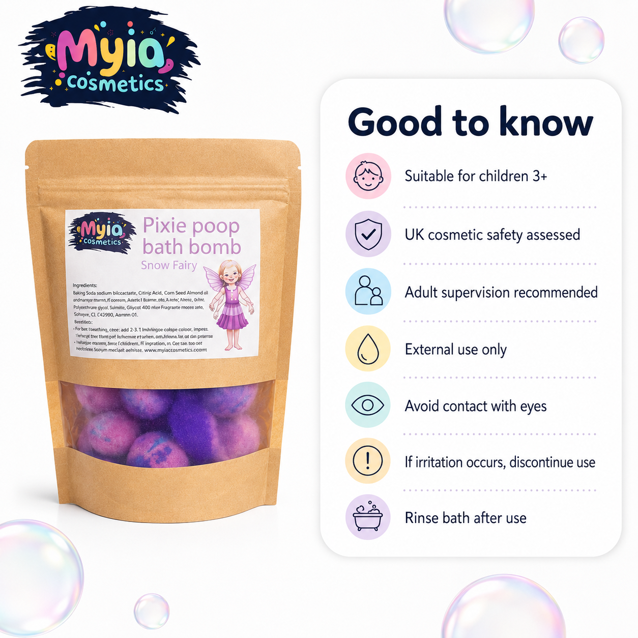 Pixie Poo Mini Bath Bombs – 200g Pouch – Fairy Floss